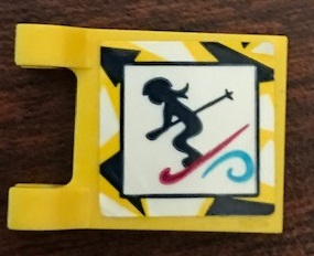 Flag 2 x 2 Square with Girl Skiing Pattern (Sticker) - Set 41324