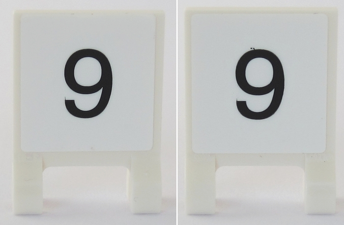 Flag 2 x 2 Square with Vertical Black Number 9 on White Background Pattern on Both Sides (Stickers) - Set 75955