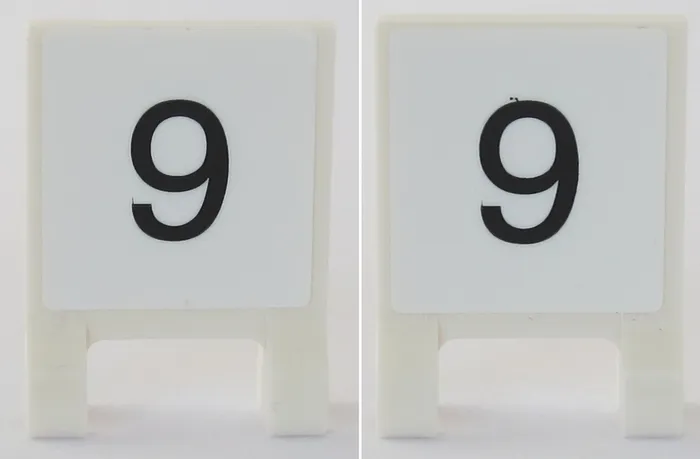 Flag 2 x 2 Square with Vertical Black Number 9 on White Background Pattern on Both Sides (Stickers) - Set 75955