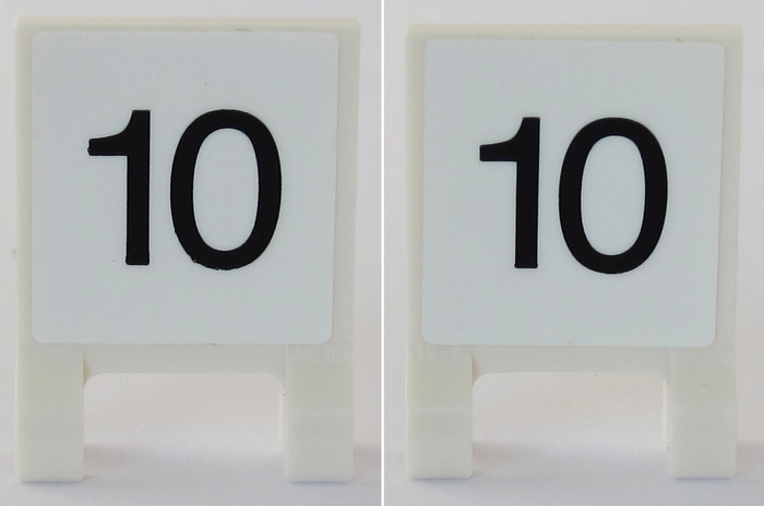 Flag 2 x 2 Square with Vertical Black Number 10 on White Background Pattern on Both Sides (Stickers) - Set 75955