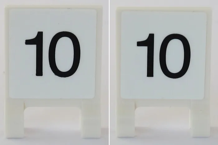 Flag 2 x 2 Square with Vertical Black Number 10 on White Background Pattern on Both Sides (Stickers) - Set 75955