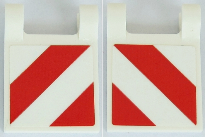 Flag 2 x 2 Square with Red and White Diagonal Stripes Pattern on Both Sides (Stickers) - Set 42054