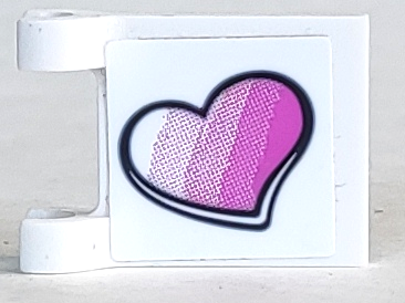 Flag 2 x 2 Square with Striped Pink Heart Pattern (Sticker) - Set 41333