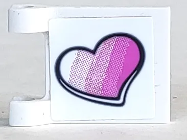 Flag 2 x 2 Square with Striped Pink Heart Pattern (Sticker) - Set 41333
