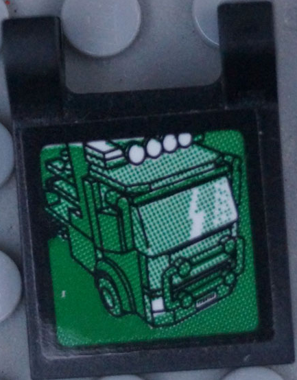 Flag 2 x 2 Square with Surveillance Camera Picture of Semi Truck on Computer Screen Pattern (Sticker) - Set 60169