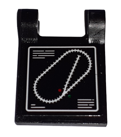 Flag 2 x 2 Square with White Railroad Track on Black Background Pattern (Sticker) - Set 60198