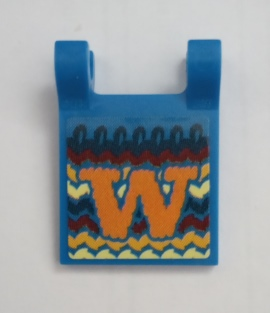 Flag 2 x 2 Square with Orange Letter W Pattern (Sticker) - Set 75980