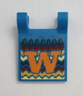 Flag 2 x 2 Square with Orange Letter W Pattern (Sticker) - Set 75980