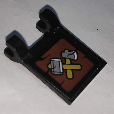 Flag 2 x 2 Square with Crossed Hammer and Axe Pattern (Sticker) - Set 41185