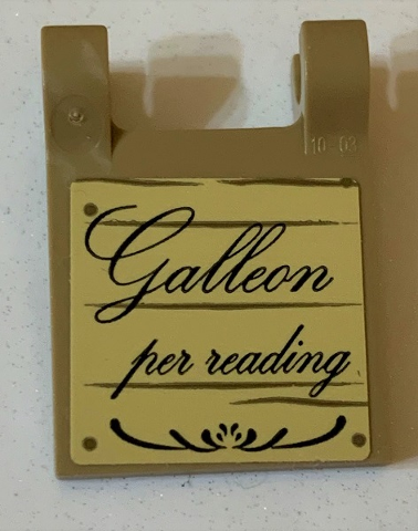 Flag 2 x 2 Square with Script 'Galleon per reading' on Tan Background Pattern on Both Sides (Stickers) - Set 75978