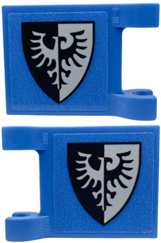Flag 2 x 2 Square with Black Falcon Shield Pattern on Both Sides (Stickers) - Set 910001