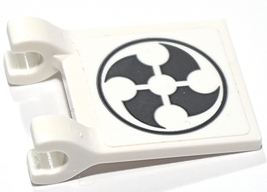 Flag 2 x 2 Square with Dark Bluish Gray Shuriken Throwing Star in Circle Pattern (Sticker) - Set 71719