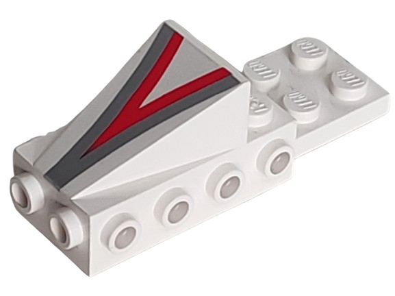 Cockpit Space Nose with Red and Silver V Pattern