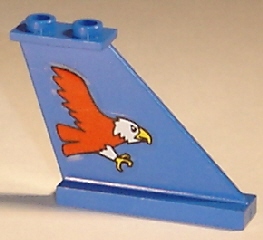 Tail 4 x 1 x 3 with Red Eagle Pattern Model Right Side (Sticker) - Set 6331