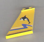 Tail 4 x 1 x 3 with Orca Whale, Blue Wave, and White Line Pattern on Both Sides (Stickers) - Set 8286