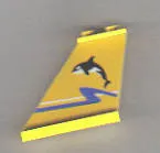 Tail 4 x 1 x 3 with Orca Whale, Blue Wave, and White Line Pattern on Both Sides (Stickers) - Set 8286