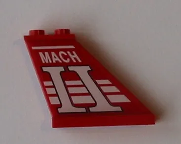 Tail 4 x 1 x 3 with 4 White Stripes and 'MACH II' Pattern on Both Sides (Stickers) - Set 5591