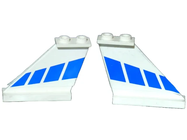 Tail 4 x 1 x 3 with Blue Stripes Pattern on Both Sides (Stickers) - Set 8824
