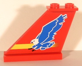 Tail 4 x 1 x 3 with Blue Eagle and Yellow Stripe Pattern on Both Sides (Stickers) - Sets 8429 / 8812