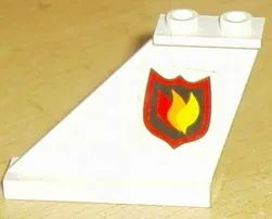 Tail 4 x 1 x 3 with Fire Logo Badge Pattern on Left Side (Sticker) - Sets 7043 / 7046