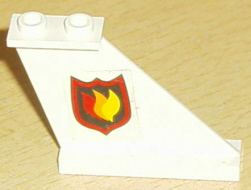 Tail 4 x 1 x 3 with Fire Logo Badge Pattern on Right Side (Sticker) - Sets 7043 / 7046