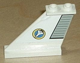 Tail 4 x 1 x 3 with Light Gray Flap and Space Shuttle Logo Pattern on Left Side (Sticker) - Set 6465