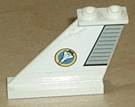 Tail 4 x 1 x 3 with Light Gray Flap and Space Shuttle Logo Pattern on Left Side (Sticker) - Set 6465
