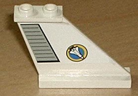 Tail 4 x 1 x 3 with Light Gray Flap and Space Shuttle Logo Pattern on Right Side (Sticker) - Set 6465