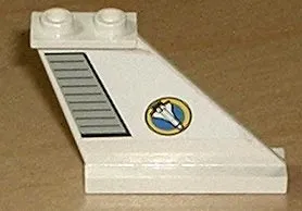 Tail 4 x 1 x 3 with Light Gray Flap and Space Shuttle Logo Pattern on Right Side (Sticker) - Set 6465