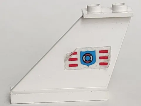 Tail 4 x 1 x 3 with Coast Guard Logo Pattern Model Left Side (Sticker) - Set 6353