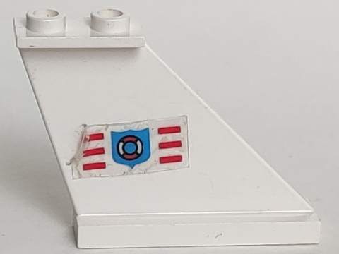 Tail 4 x 1 x 3 with Coast Guard Logo Pattern Model Right Side (Sticker) - Set 6353