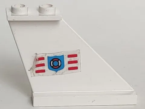 Tail 4 x 1 x 3 with Coast Guard Logo Pattern Model Right Side (Sticker) - Set 6353