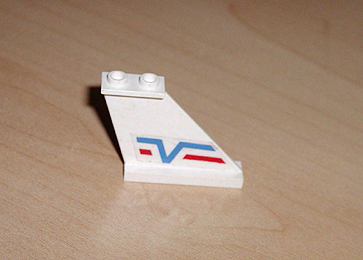 Tail 4 x 1 x 3 with Blue 'V' and Red Line Pattern on Both Sides (Stickers) - Set 6346