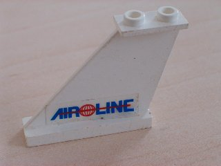 Tail 4 x 1 x 3 with Blue 'AIR LINE' and Red Globe and Line Pattern on Left Side (Sticker) - Sets 6597 / 10159