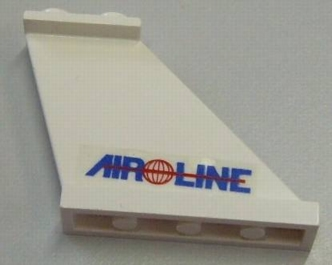Tail 4 x 1 x 3 with Blue 'AIR LINE' and Red Globe and Line Pattern on Right Side (Sticker) - Sets 6597 / 10159