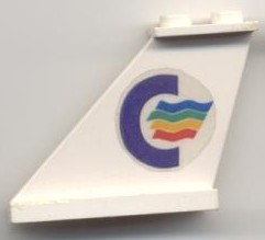 Tail 4 x 1 x 3 with Color Line Logo Pattern Model Left Side (Sticker) - Set 1955