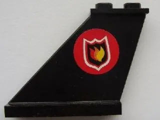 Tail 4 x 1 x 3 with Fire Logo Badge on Red Circle Background Pattern Model Left Side (Sticker) - Set 7906
