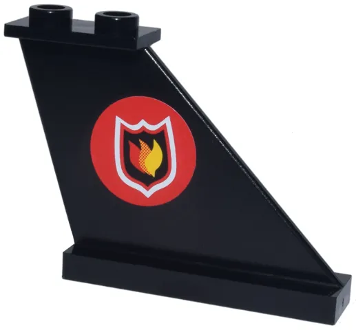 Tail 4 x 1 x 3 with Fire Logo Badge on Red Circle Background Pattern Model Right Side (Sticker) - Set 7906