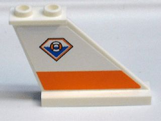 Tail 4 x 1 x 3 with Coast Guard Pattern on Right Side (Sticker) - Set 7738