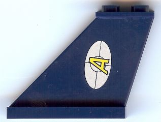 Tail 4 x 1 x 3 with Agents Logo Pattern on Left Side (Sticker) - Set 8970