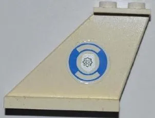 Tail 4 x 1 x 3 with Blue and White Life Preserver and Silver Police Badge Pattern on Left Side (Sticker) - Sets 7287 / 7899