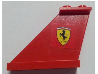 Tail 4 x 1 x 3 with Ferrari Logo Pattern on Left Side (Sticker) - Set 8654