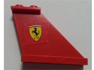 Tail 4 x 1 x 3 with Ferrari Logo Pattern on Right Side (Sticker) - Set 8654