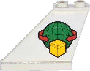 Tail 4 x 1 x 3 with Box and Arrows and Globe Pattern on Left Side (Sticker) - Set 60021