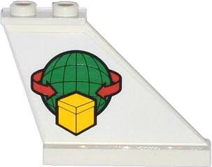 Tail 4 x 1 x 3 with Box and Arrows and Globe Pattern on Right Side (Sticker) - Set 60021