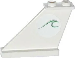 Tail 4 x 1 x 3 with Green and Silver Wave Pattern on Left Side (Sticker) - Set 60014