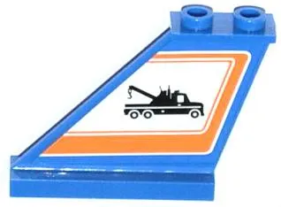 Tail 4 x 1 x 3 with Tow Truck in Orange Border Pattern on Left Side (Sticker) - Set 60056