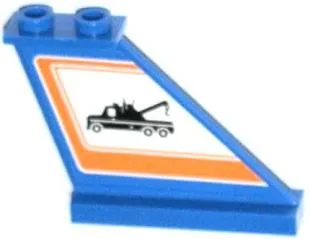 Tail 4 x 1 x 3 with Tow Truck in Orange Border Pattern on Right Side (Sticker) - Set 60056