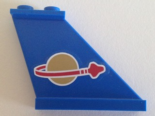 Tail 4 x 1 x 3 with Classic Space Logo Pattern on Right Side (Sticker) - Set 70816