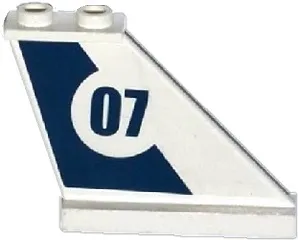 Tail 4 x 1 x 3 with Dark Blue Stripe and '07' in White Circle Pattern on Right Side (Sticker) - Set 60069